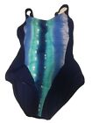 Armonia Aqua Women?S Blue 1 Piece Swimsuit Size 36 Lined-Adjustable Straps-