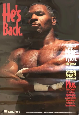 Original DAMAGED Iron Mike Tyson vs. Peter McNeeley On-Site Boxing Fight Poster Cover