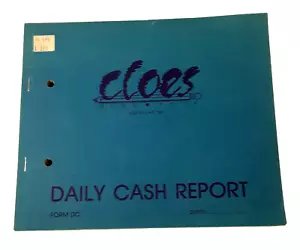 Cloes Blue Book Daily Cash Report Form DC 1987 Record Keeping Booklet Carbon - Picture 1 of 18