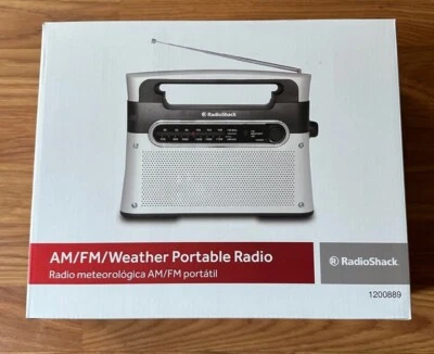 Radio Shack Portable Analog AM FM WX Weather Radio 12-889 AC/DC 12v w/Power Cord - Image 1 of 4