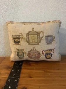 Vintage Teeservice Nadelkissen Daunen gefüllt 10x12" Royal English Tea Time - Bild 1 von 11