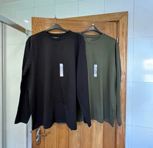 BNWT Mens Short Sleeve Cotton T-Shirt Base Layer 3XL Green OR Black 52" Chest - Picture 1 of 7