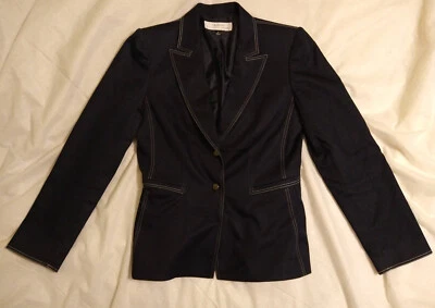 Blazer Mujer - Tahari Talla 6 - Aspecto Denim/Material Elástico Foto 1 de 4