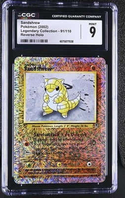 CGC 9 MINT Sandshrew 2002 Legendary Collection 91/110 Reverse Holo Pokemon Card - Image 1 of 2