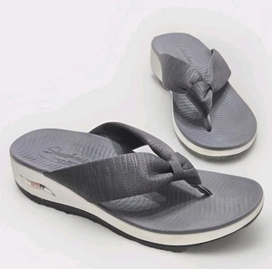 Sandalia chanclas SKECHERS ArchFit Sunshine 163312 para mujer talla 8 tela gris - Imagen 1 de 9