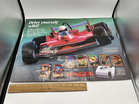 Super Sprint TENGEN Nintendo NES Atari 1986 Fold Out Poster ONLY