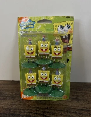 Spongebob SquarePants Cake Toppers Figures Birthday Party Wilton 2004 Set Of 6 - Image 1 of 4