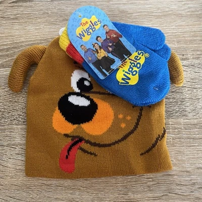 Conjunto de 2 Luvas The Wiggles Wags the Dog Beanie & Mittens Oficial Novo em folha - Imagem 1 de 4