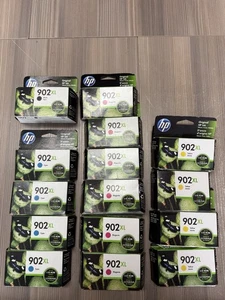 Lote de 15 cartuchos de tinta originales HP 902 XL nuevos (exp 2021) amarillo cian magenta negro - Imagen 1 de 5