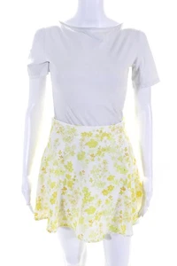 Charlie Holiday Womens Lined Floral Print Skater Skirt Yellow Size 4 - Picture 1 of 7