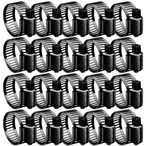 20pcs Black Hose Clamp,3/8"-5/8"(10-16mm)304 Hose Clamps Stainless Steel Adju... - Picture 1 of 6