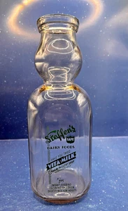 De colección 1930 Steffen's Dairy Vita Crema Leche Top Pyro Cuarto Biberón Bebé Niño Adulto - Imagen 1 de 18