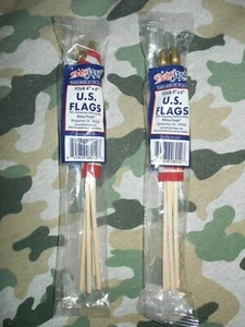 Mini American Flags 4 X 6 Two Packs Of Four Each - Picture 1 of 1