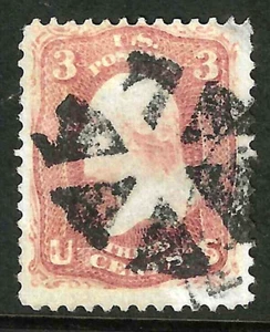 Sc #65 WEDGES Fancy Cancel 3 Cent Washington 1861 Civil War US 44F35 - Picture 1 of 1