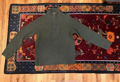 Ibex 1/2 Zip 100% Merino Wool, Men’s Medium, Green, Breast Pocket, Pullover - Image 1 of 4