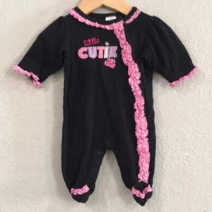 Baby Essentials Baby Girl 3M Little Cutie Footie Sleeper 100% Cotton - Picture 1 of 7