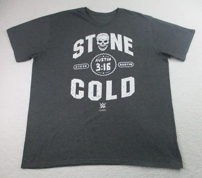 Camiseta WWE Stone Cold Steve Austin Para Hombre 2XL Gris Manga Corta Calavera Estampado 3:16 Foto 1 de 4