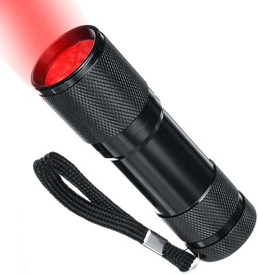 HQRP Red Light LED Black Flashlight Hunting Torch Pressure Switch