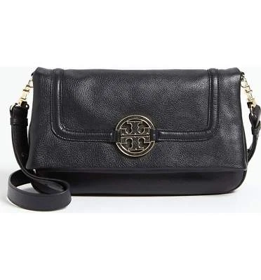 Tory Burch Amanda Foldover Crossbody Bag in Black  - Image 1 of 4