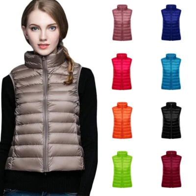 Ladies Vest Sleeveless Coat Ultralight Warm Waistcoat Gilet Jacket Down Warmer - Image 1 of 4