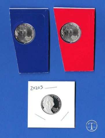 2020 P D and S BU and Proof Nickel Set-PD from Mint Sets PDS Nickels-3 coins Cover