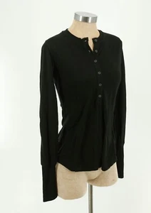 Lululemon Womens Top Long Sleeve Black Button Size 8 - Picture 1 of 10