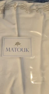 MATOUK Regalo King Duvet set White with Champagne embroidery 100% cotton Percale - Picture 1 of 6