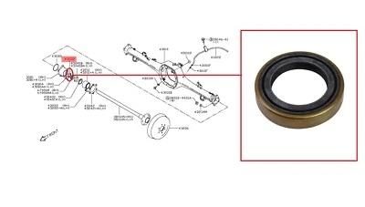 REAR AXLE HALFSHAFT INNER OIL SEAL FOR NISSAN NAVARA PICK UP NP300 D23 2.3 2015+ - Image 1 of 2
