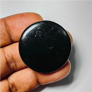 Piedra preciosa de shungita negra cabujón natural piedra suelta para joyería 58 quilates ME-11091 - Imagen 1 de 5
