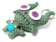Handmade Fabric and Bead Monster Serpent Snake Dragon Doll key rings chains