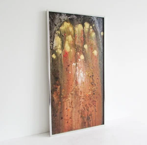 Vintage Original Abstract Painting Expressionism 1970s 60x31cm Mid Century - Picture 1 of 6