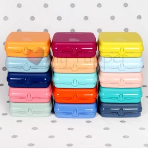 NEW Tupperware Sandwich Keeper Purple Aqua Blue Pink Lunch Box - Picture 1 of 20