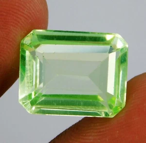 Premium 13.95 Ct Natural Peridot Emerald Shape Loose Gemstone CERTIFIED - Picture 1 of 8