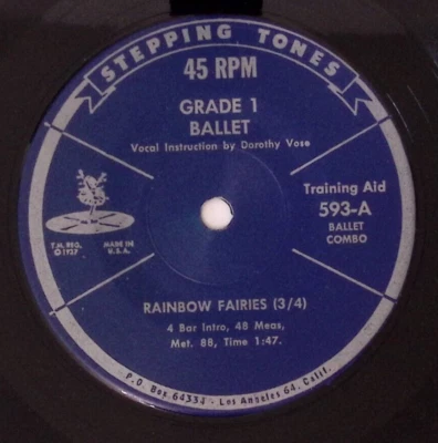 DOROTHY VOSE GRADE 1 BALLET RAINBOW FAIRIES STEPPING TONES VINYL 45 67-98 - Image 1 of 3