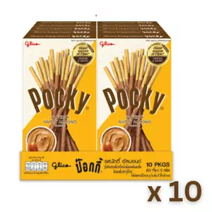 Glico Pocky Nutty Almond Sabor Recubierto Galleta Stick Nueva Fórmula 39 g x 10 - Imagen 1 de 5