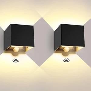 20W Applique Da Esterno/Interno Con Sensore Di Movimento 2 Pezzi Lampada Da Pare - Foto 1 di 12