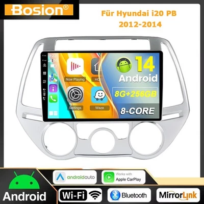 8GB-256GB FÜR HYUNDAI I20 PB 2012-2014 AUTORADIO CARPLAY GPS NAVI ANDROID 14 DAB - Bild 1 von 4