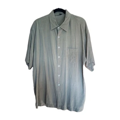 Camisa Johnston Murphy Texturizada Talla XL 100% Seda Vacaciones Playa ResortWear Foto 1 de 4