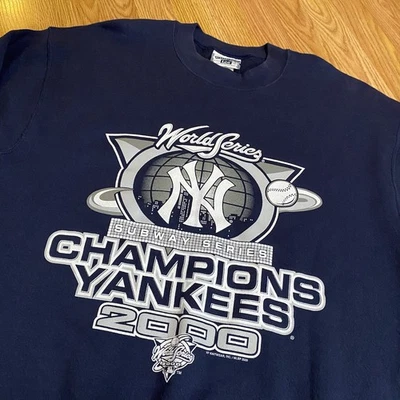 SUÉTER CUELLO REDONDO VINTAGE AÑOS 90 NEW YORK YANKEES TALLA L RARO SERIE METRO 2000 Foto 1 de 4