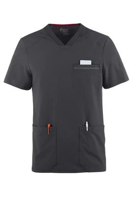 Men's Cherokee iFlex 4 Pocket Stretch Scrub Top - Pewter Gray - NWT - Small - Image 1 of 2