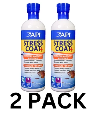 Paquete de 2 API STRESS COAT acondicionador de agua para acuario botella de 16 oz Ea Exp 06/28 Foto 1 de 4
