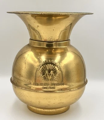 "De colección 10"" Marca Piel Roja Tapón Cortado Tabaco Masticable 2 Caras Escupidor Latón" Foto 1 de 4