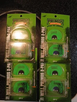 WILL PRIMOS 2 PAK Custom Turkey Mouth Calls #1228WM - 4 Packs (8 Count) USA - Image 1 of 3