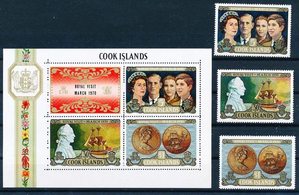 LS61584 Cook Islands 1970 royal visit fine lot MNH - Image 1 of 1
