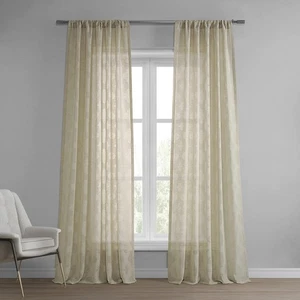Cortinas transparentes de lino estampadas para sala de estar 50 X 96 (1 panel), SHCH-11701A... - Imagen 1 de 9