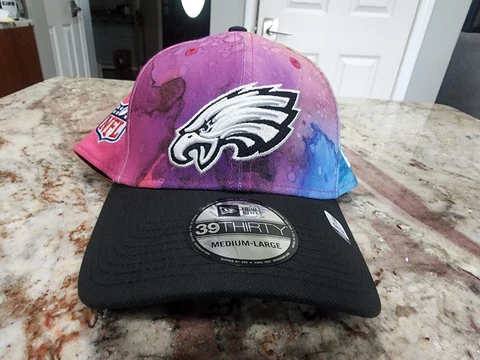 Philadelphia Eagle Hat Cap Purple Sz Medium/Large Tie Dye New Era Crucial Catch Cover