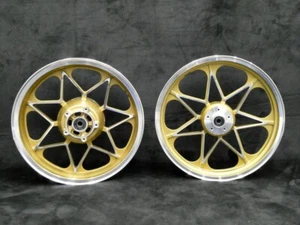 Kawasaki Cast wheels gold/gold front/rear 18” ZR400E BEET Zephyr 750 ZRX2 - Picture 1 of 10