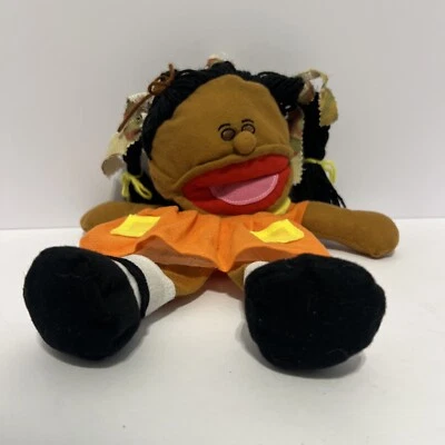 Oriental Trading Co Happy Kids Hand Puppet - African American Girl Orange Dress - Image 1 of 4