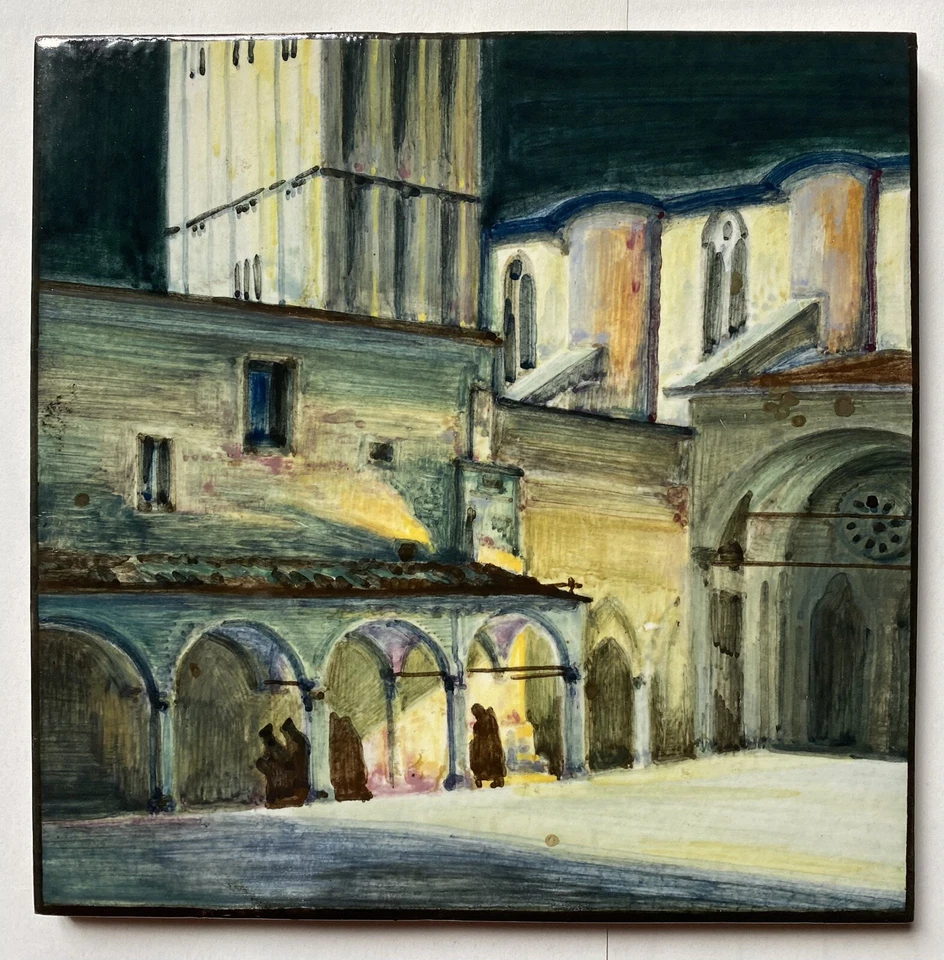 PIASTRELLA MATTONELLA CERAMICA FARINA FAENZA PER ULISSE ROSSI ASSISI ANNI 30 - Immagine 1 di 4