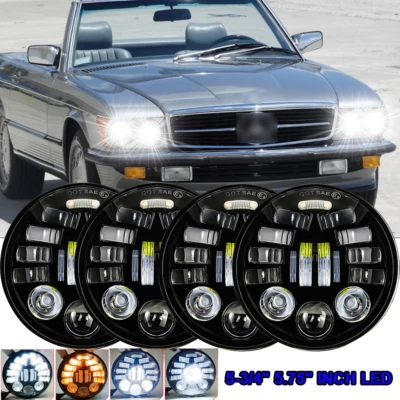 Faros LED redondos de haz alto/bajo A para Mercedes-Benz 380SL 450SL 560SL 4 PIEZAS 5,75" Foto 1 de 4